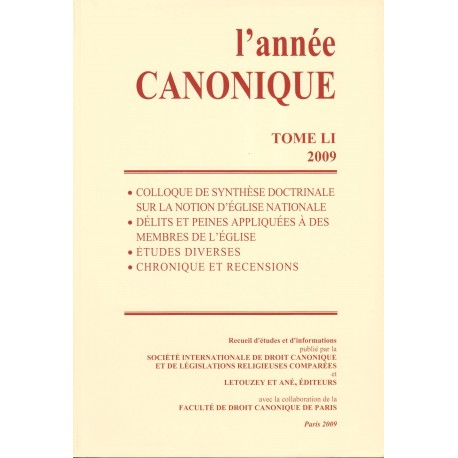 L'année canonique LI (2009)