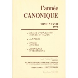 L'Année canonique XXXVII 10 ans d'application du Code en France