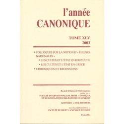 L'Année canonique XLV (2003) Églises nationales : Roumanie-Grèce