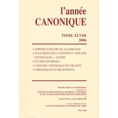 L'Année canonique XLVIII (2006)