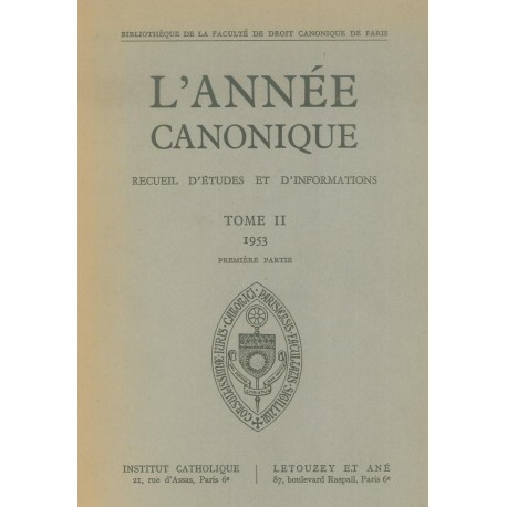 L'Année canonique II à VIII, le tome