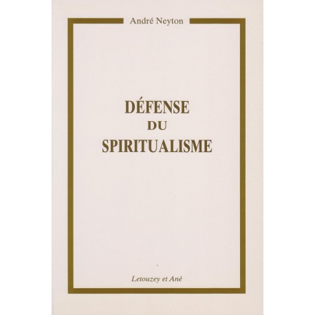 Défense du spiritualisme