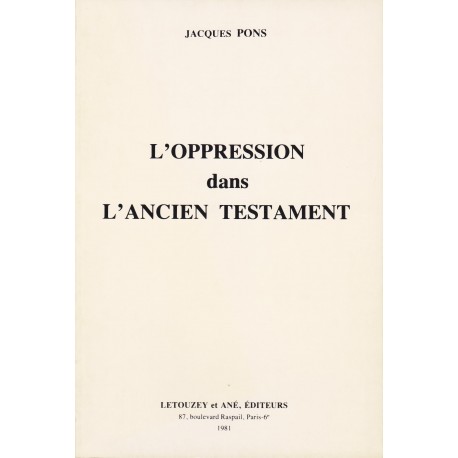 Loppression dans lAncien Testament