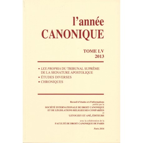 L'année canonique LV (2013)