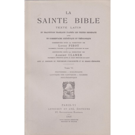 Livres sapientiaux, VI