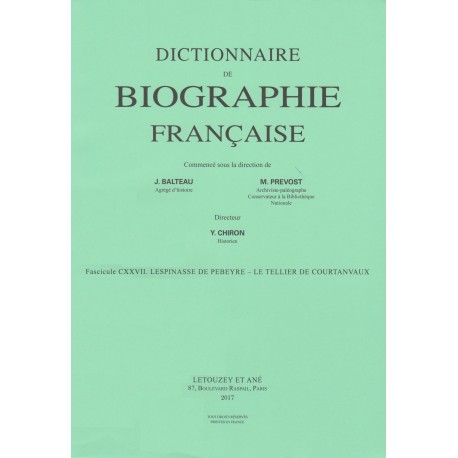 Dictionnaire de Biographie française, fasc. 127