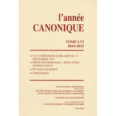 L'année canonique LVI (2014-2015)