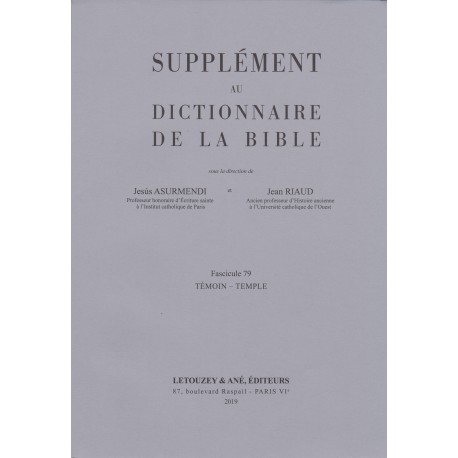 Supplément au Dictionnaire de la Bible, fasc. 79