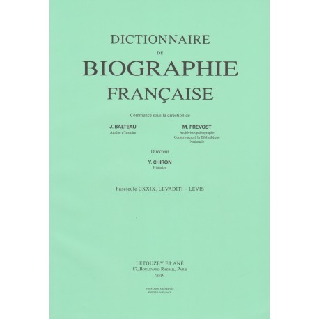 Dictionnaire de Biographie française, fasc. 129